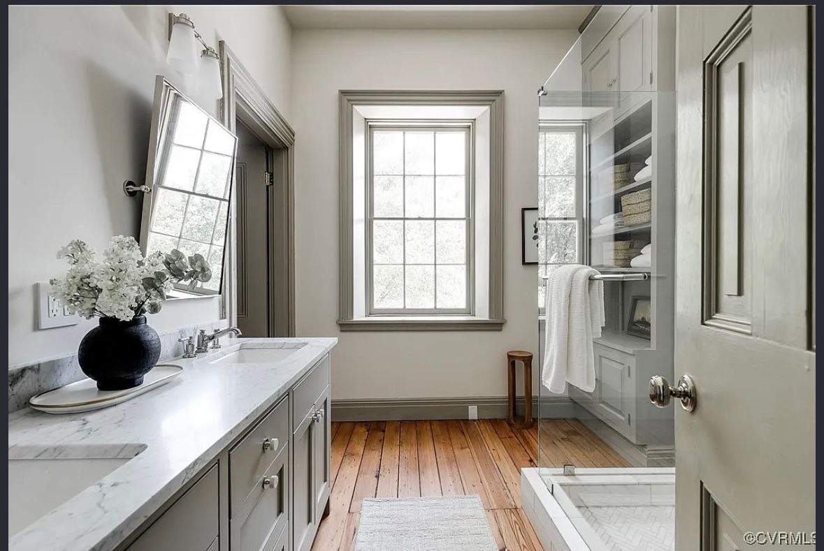 Marble bathroom vanity countertop installation in Richmond City, VA by 3 J’s Granite & Marble Services.